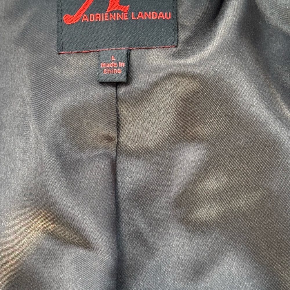 Adrienne Landau Black and Wine/Burgundy Teddy Jacket - Picture 5 of 7